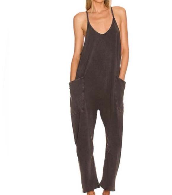 Free People Pants - FP Movement by Free People Hot Shot Onesie in Brown/Black Wash M